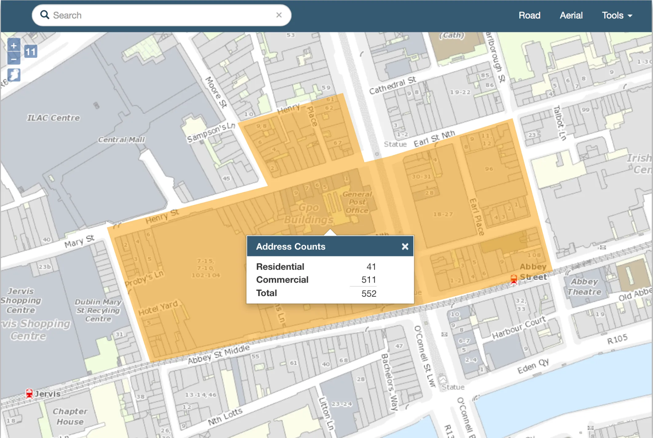 Screenshot of An Post GeoDirectory