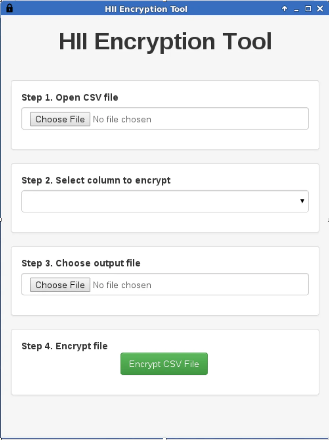 Screenshot of Patient Data Encryption Tool